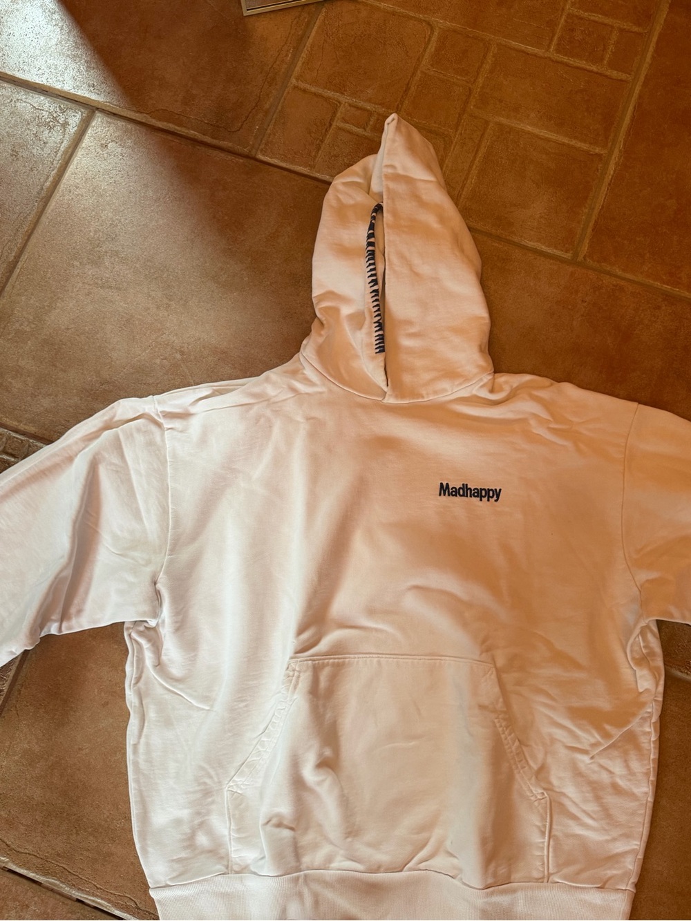 Madhappy White classic Pullover Hoodie with Minimal Logo